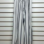 Blue Island White Striped High Waist Strapless Sleeveless Slit Front Wide Leg Jumpsuit Sz S Photo 0