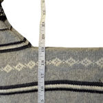 Old Navy Vtg  Women's Aztec Print Scoop Neck Sweater Gray Black Large Lambs Wool Photo 5