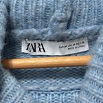 ZARA  Alpaca Wool Blend Knit Oversized Turtleneck in Light Blue Size Medium Photo 2