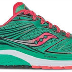 Saucony  GUIDE 9 Green, Coral and White Running shoes Photo 0