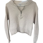 Madewell Women’s Waffle Enfield Half-Zip Sweater in oatmeal sz M Photo 0