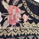 Johnny Was Johnny‎ Was Short Sleeve Navy Tunic Shirt Embrodiered Dress, Small Photo 2