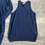 Duffy Cardigan & Tank Womens XS Open Front Blue Linen Shell Sweater Lightweight Photo 1