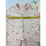 LC Lauren Conrad  Strawberry‎ Print Tie-Front Button Down Shirt Small S Photo 3