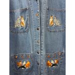 Women’s Casey Coleman Kitty Cat Jean Shacket Size 2X Blue Photo 1