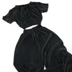 Two Piece Set Crop Top Flare Pants High Waisted High Rise Wide Leg Cropped Tee Shirt T Photo 8