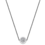 Boutique NEW 18k Gold Plated White Ceramic Bezel Set Diamond Pendant Necklace, 18-20”‎ Photo 0