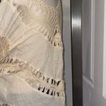 Elegant Cream Lace Trim Women's beach top hippie boho shirt White Photo 7