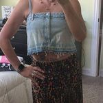 ZARA  denim reconstructed spaghetti strap top Photo 8