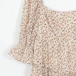 Exlura Womens Floral Tiered Babydoll Mini Dress Peasant Size XL Square Neck Boho Photo 3