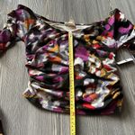 Open Edit  Womens Size M Off The Shoulder Ruched Long Sleeve Wrap Shirt Colorful Photo 3