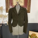 Calvin Klein Y2K Choice Asymmetrical Olive Victorian Ruffle Tail Jacket - L ππ Photo 1