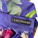 Leonard Fashion Silk Floral Mock Neck Dress Orchid Print Batwing Sleeves Women S Photo 7