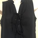 Rue 21 Navy Sleeveless Lace Up Front Sheer Top Photo 1