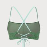BERLOOK Dark Green Jacquard X Cross Bikini TOP ONLY 32 Photo 7