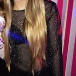 Victoria's Secret Sheer Black Sparkly Top  Photo 0