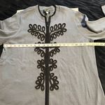 Bob Mackie  Wearable Art Gray Cardigan with Black‎ Embroidered Design XL Photo 3