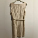 London Times Sleeveless Belted Peplum Dress Champagne Womens size 10 Photo 7
