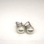 Freshwater Pearl Marcasite‎ Sterling Silver Earrings Pierced Bride Bridal Drop Photo 4