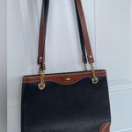 Bally Black and Brown Leather Shoulder Bag with Gold Hardware Photo 0