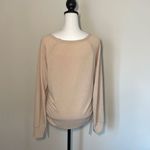Six/Fifty Women's Pullover Knit Top Cinched Casual Long Sleeve Size Small Beige Tan Photo 2