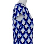 Jessica Howard  Women's Shift Dress Cap Sleeve Blue White Geo Print Size Medium Photo 6