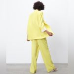 ZARA LINEN BLAZER W/ PRINTED SLEEVES YELLOW SIZE L NEW Photo 4