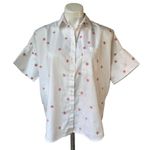 Madewell  Embroidered Pink Daisy Courier Oversized Button Down Shirt, Sz S Photo 2