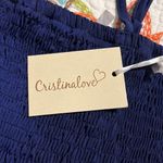 Cristinalove  small navy pullover maxi with adjustable straps and stretchy top Photo 7