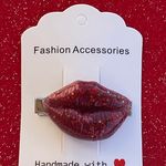 New Red Hot Lips Glitter Hair Clip Photo 6