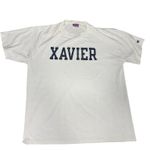 Champion Vintage “Xavier” University Spell-Out Tee – White – Size XL – Classic Collegiate Shirt Photo 1