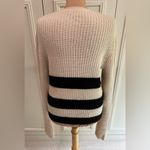 Equipment  Femme‎ Ivory & Black Striped Wool Alpaca Carson Pullover Sweater Photo 4