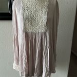 Free People  Women's Beige Bohemian Tunic Dress Long Sleeve Size L Photo 1