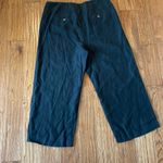 Talbots  Chelsea Crop black linen button side wide leg pant 10 Photo 10