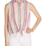 BeachLunchLounge Beach Lunch Lounge Womens Janera Linen Tie-Front Tank Top Size Large Photo 0