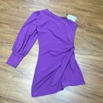 NWT Purple One Shoulder Tie Long Sleeve Bodycon Dress Sz One Size Photo 6