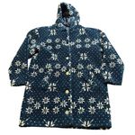 Vintage 90s LL Bean‎ Native Deep Pile Jacket Button Fleece USA Made Long Medium Blue Photo 0