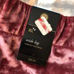 JM Collection  Pants Crushed Velvet Embroidered Pull On Wide Leg Pink XL Photo 4