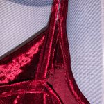 Zaful Cowl Front Velvet Mini Dress - Red Wine Photo 8