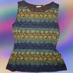 White Stag Size Large Ombre Stripe Gold Lined Dressy Blouse Photo 0