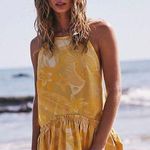 Free People New  Deserted Island Floral Mini Dress In Yellow Size Xs Photo 0