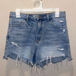 Altar'd State  Light Blue Distressed Jean Shorts Photo 0