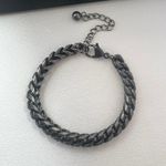 Link Chain Bracelet for Men Women Streetwear Punk Hip Hop Unisex Style Black Photo 1