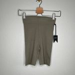 Talentless Womens Ribbed Knit Olive Green Active Biker Shorts XS Photo 3