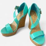 Liliana Y2K 2000 era 5.5 size cork sole turquoise wedge sandals NWOB Photo 0