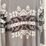 Show Me Your Mumu  Mellow Open Cardigan Waterfall Knit Med Gray Aztec Snowflake Photo 4