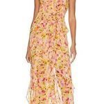 MISA Los Angeles Womens Claudita Floral Chiffon Ruffle Maxi Dress Multicolor XS Photo 0