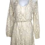 Venus  lace overlay long sleeve cream romper playsuit jumpsuit size XL Photo 2