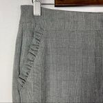 ZARA TRF Gray Plaid Ruffle Straight Leg Dress Trousers L Photo 3