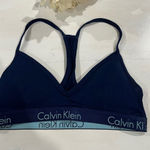 Calvin Klein Racerback Bralette Navy Blue Comfort Stretch Everyday Size S Photo 0
